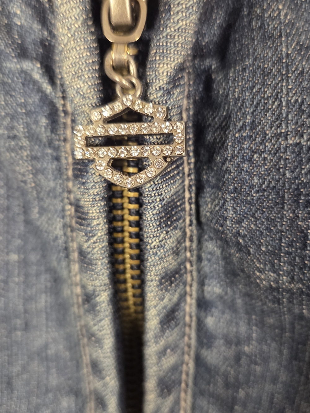 Vintage Harley-Davidson Y2K blue denim jean vest (K507) - Picture 3 of 12